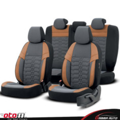 Housse OTOM  ELEGANCE NOIR /TAN (brun roux)