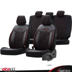 Housse OTOM COMFORTLINE VIP TISSU  NOIR/ROUGE Brûlé