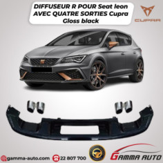 DIFFUSEUR R POUR Seat leon AVEC QUATRE SORTIES Cupra Gloss black