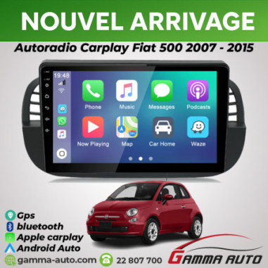 Poste Android Autoradio Carplay Fiat 500 2007 -...