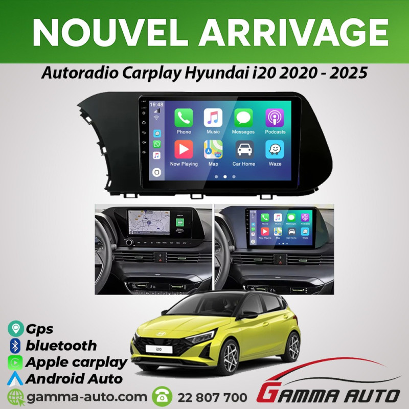 Poste Android Autoradio Carplay Hyundai I20 2020-2025