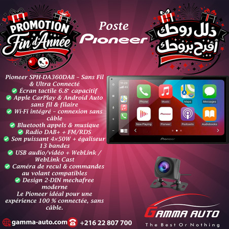 Autoradio multimédia 2 DIN Pioneer BT/ CarPlay/ Android Auto/ WIFI  SPH-DA360DAB