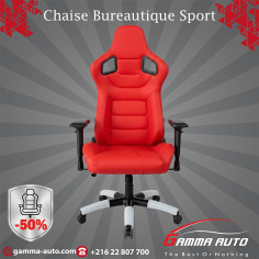 Chaise Gaming Bureau - cuir rouge