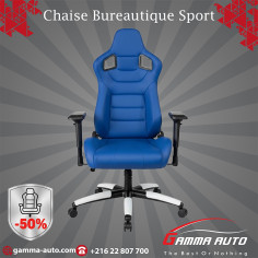Chaise Gaming Bureau - cuir bleu