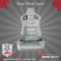 Siege Pilote pour Voiture - cuir gris coutures noires