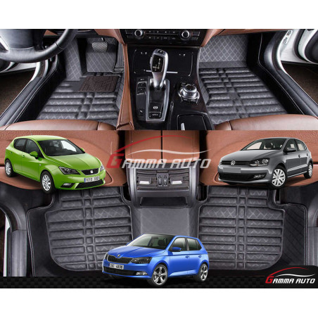 Tapis Sur Mesure Grand Format Carbon Skoda Fabia Vw Polo 7 Ibiza 2008+