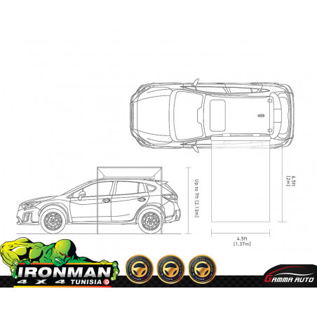 Auvent Instantane Avec Supports 1 4 M (L) X 2 M (Exterieur) Avec Led