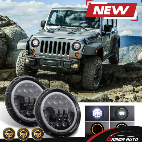 Phares Av Jeep Wrangler Full Led Modele 3