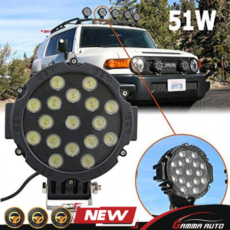 Projecteur Led Noir 51W Led