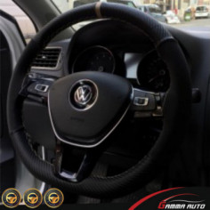 Couvre volant avec couture CARBON-ALCANTARA Beige