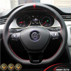 Couvre volant avec couture CARBON Rouge