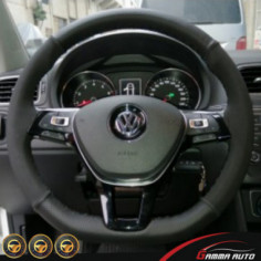 Couvre volant avec couture DOTTED ALCANTRA Noir