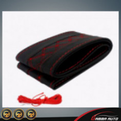 Couvre volant avec couture 2 couleurs Noir - Rouge