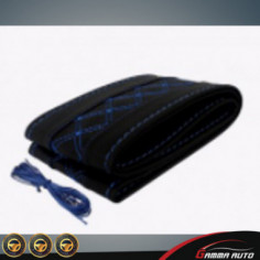 Couvre volant avec couture 2 couleurs Noir - Blue