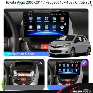 Poste Android Peugeot 107-108 - Toyota Aygo - Citroen C1