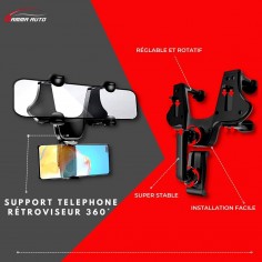 Support Telephone Rétroviseur 360Â°